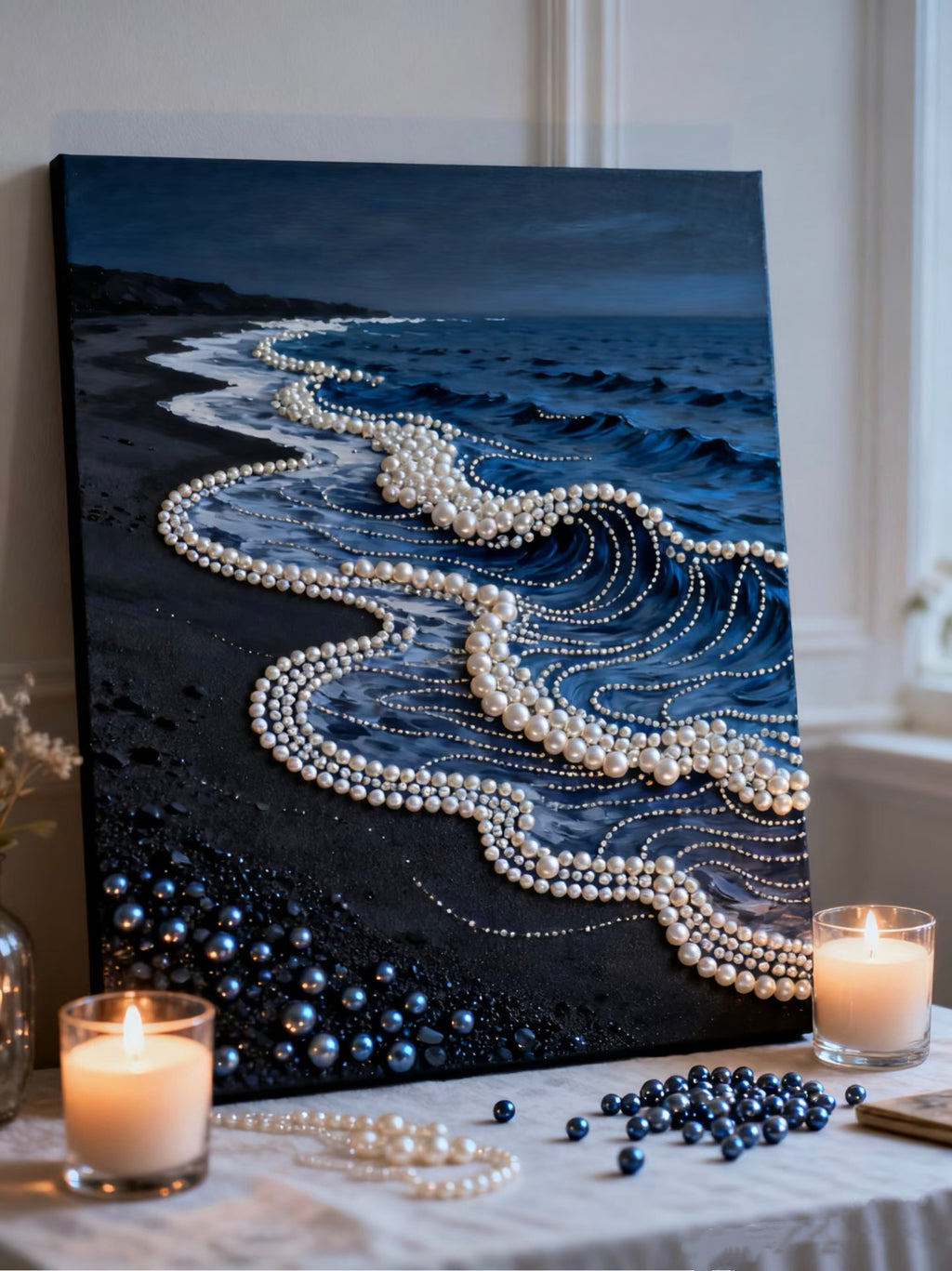 [Midnight Pearlsea] Beauty Wonderland DIY Pearl Painting Kit – Handmade Pearl Art with Complete Accessories, Step-by-Step Tutorial, Creative Home Decor, Relaxing Craft for Adults & Beginners