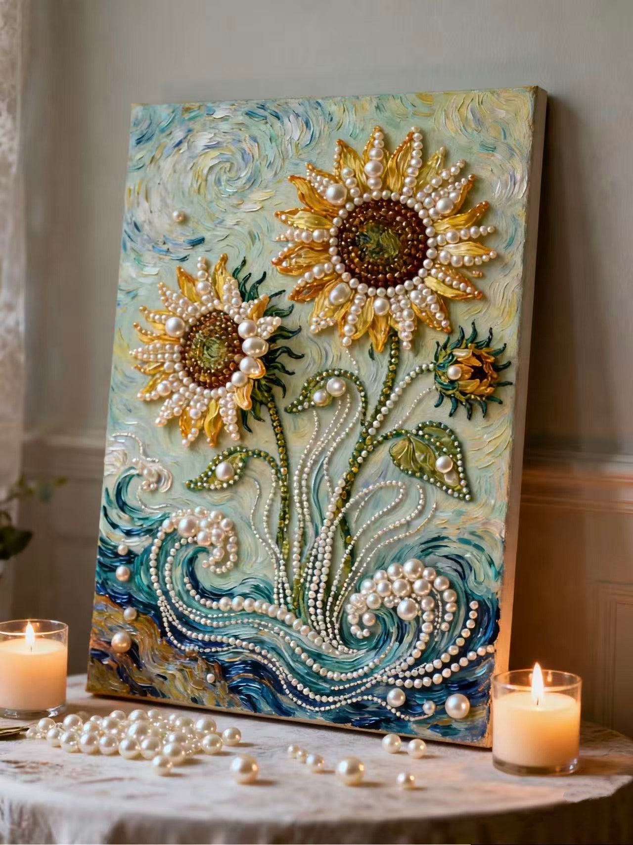 [Gilded Bloomglow] Beauty Wonderland DIY Pearl Painting Kit – Handmade Pearl Art with Complete Accessories, Step-by-Step Tutorial, Creative Home Decor, Relaxing Craft for Adults & Beginners