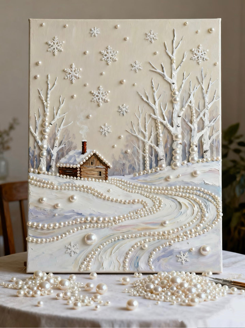 [Pearlsilence Cabin] Beauty Wonderland DIY Pearl Painting Kit – Handmade Pearl Art with Complete Accessories, Step-by-Step Tutorial, Creative Home Decor, Relaxing Craft for Adults & Beginners