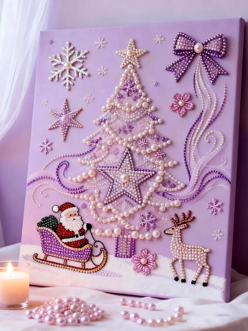[Amethyst Christmas] Beauty Wonderland DIY Pearl Painting Kit – Handmade Pearl Art with Complete Accessories, Step-by-Step Tutorial, Creative Home Decor, Relaxing Craft for Adults & Beginners