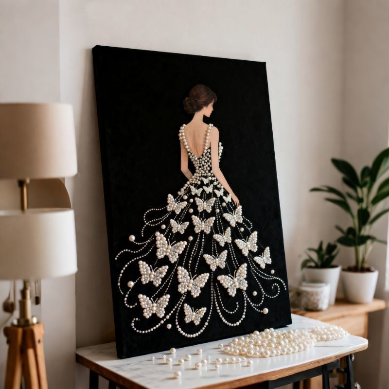 [Parisian Pearlveil] Beauty Wonderland DIY Pearl Painting Kit – Handmade Pearl Art with Complete Accessories, Step-by-Step Tutorial, Creative Home Decor, Relaxing Craft for Adults & Beginners