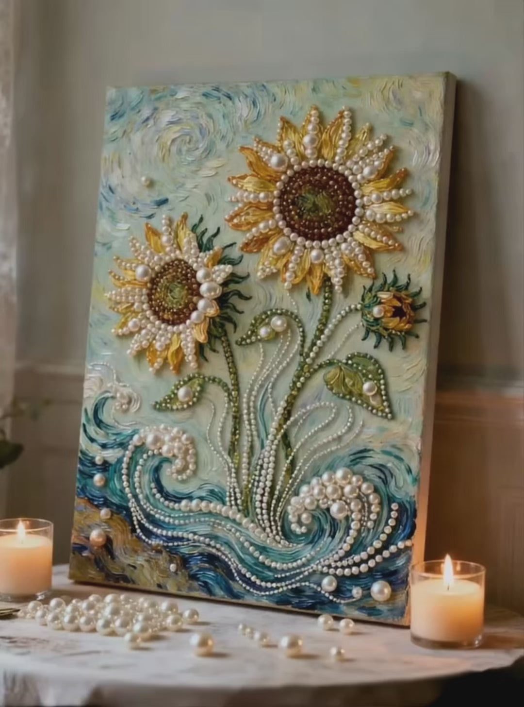 [Gilded Bloomglow] Beauty Wonderland DIY Pearl Painting Kit – Handmade Pearl Art with Complete Accessories, Step-by-Step Tutorial, Creative Home Decor, Relaxing Craft for Adults & Beginners