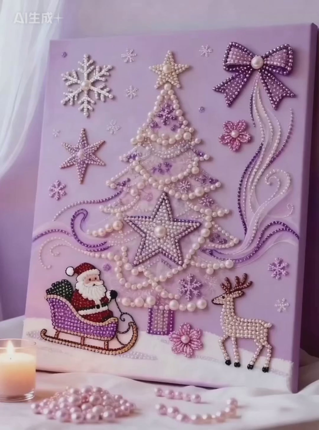 [Amethyst Christmas] Beauty Wonderland DIY Pearl Painting Kit – Handmade Pearl Art with Complete Accessories, Step-by-Step Tutorial, Creative Home Decor, Relaxing Craft for Adults & Beginners