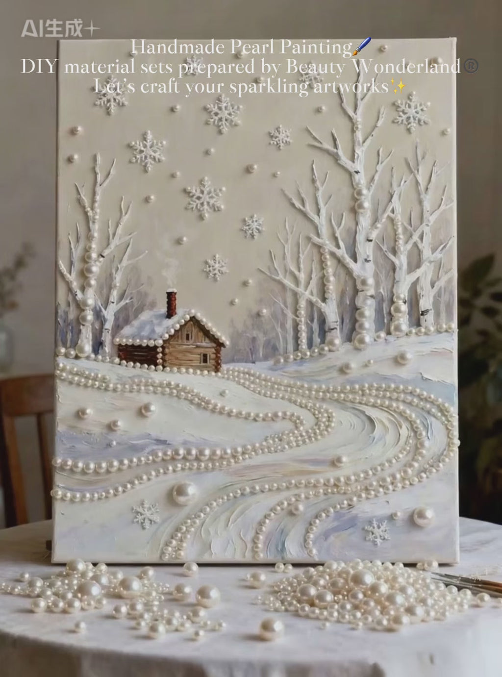 [Pearlsilence Cabin] Beauty Wonderland DIY Pearl Painting Kit – Handmade Pearl Art with Complete Accessories, Step-by-Step Tutorial, Creative Home Decor, Relaxing Craft for Adults & Beginners