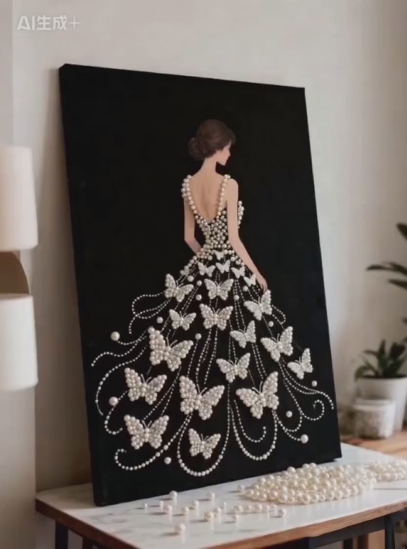 [Parisian Pearlveil] Beauty Wonderland DIY Pearl Painting Kit – Handmade Pearl Art with Complete Accessories, Step-by-Step Tutorial, Creative Home Decor, Relaxing Craft for Adults & Beginners