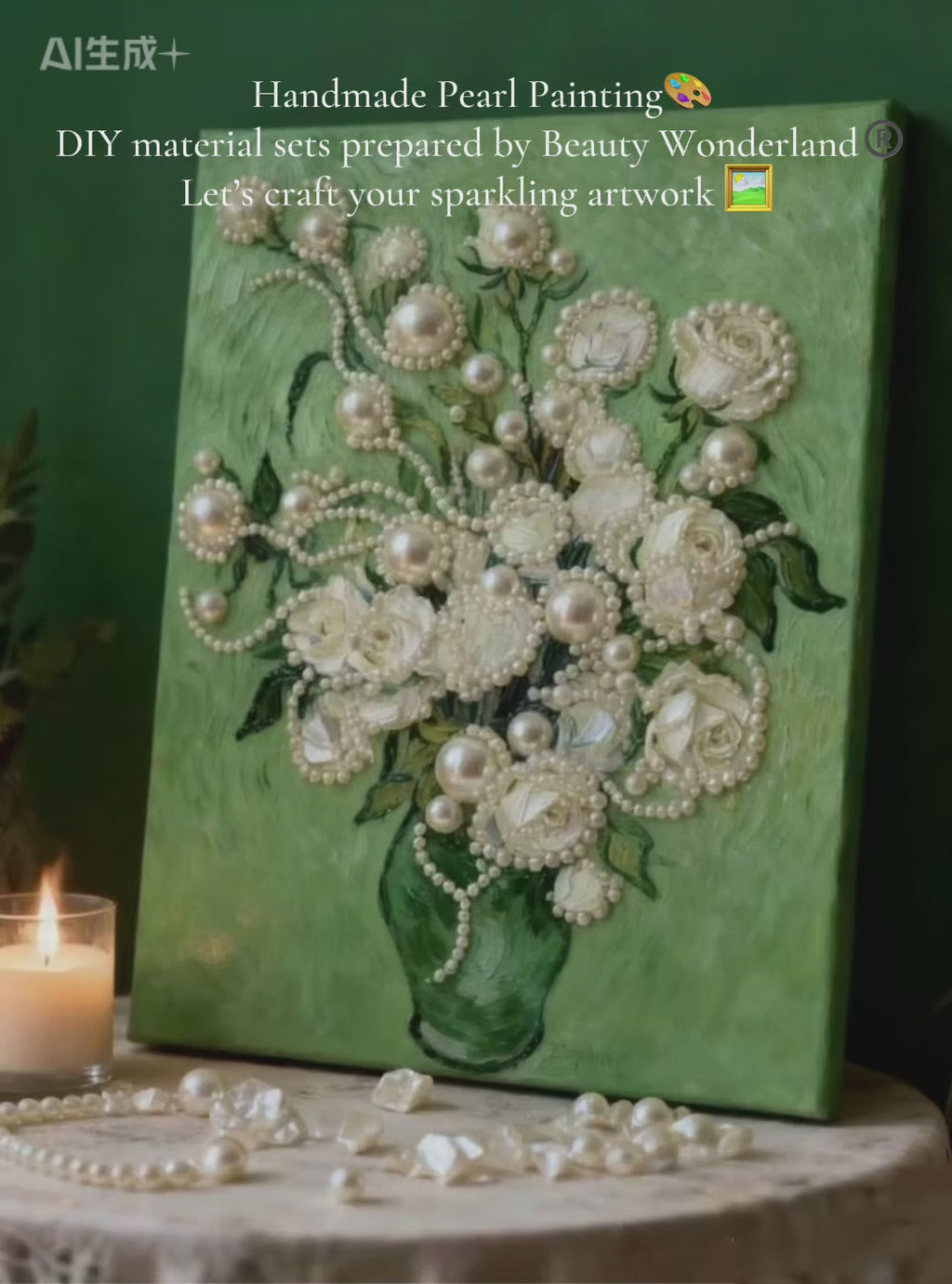 [Jade Camelliadream] Beauty Wonderland DIY Pearl Painting Kit – Handmade Pearl Art with Complete Accessories, Step-by-Step Tutorial, Creative Home Decor, Relaxing Craft for Adults & Beginners