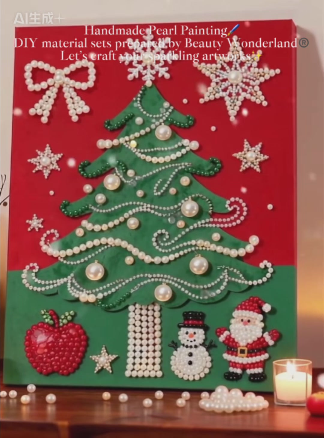 [Christmas Pearlglow] Beauty Wonderland DIY Pearl Painting Kit – Handmade Pearl Art with Complete Accessories, Step-by-Step Tutorial, Creative Home Decor, Relaxing Craft for Adults & Beginners